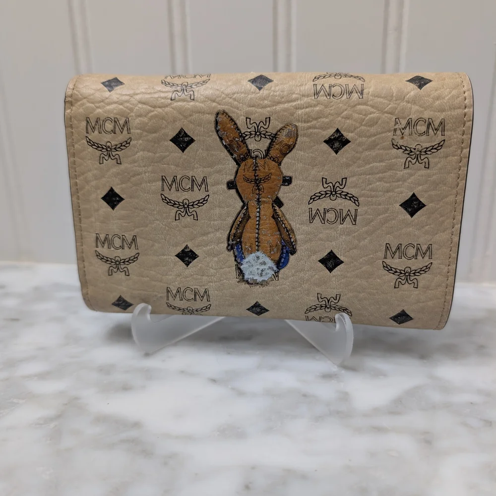 Authentic Limited Edition MCM Visetos Bunny Trifold Wallet